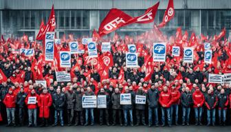 Demonstrationen gegen Stellenabbau bei Autozulieferer ZF in Nürnberg und Auerbach